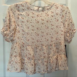 Blush pink baby doll blouse